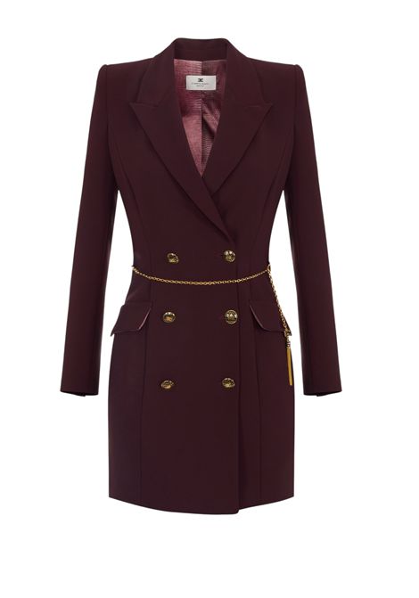 Abito in crêpe leggero con catena gioiello ELISABETTA FRANCHI | Abiti | AB89657E2EA4